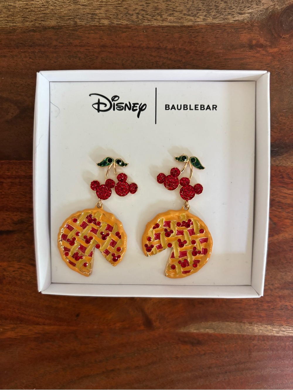 Disney x BaubleBar Mickey Mouse Cherry Pie Dangle Earrings, jewelry